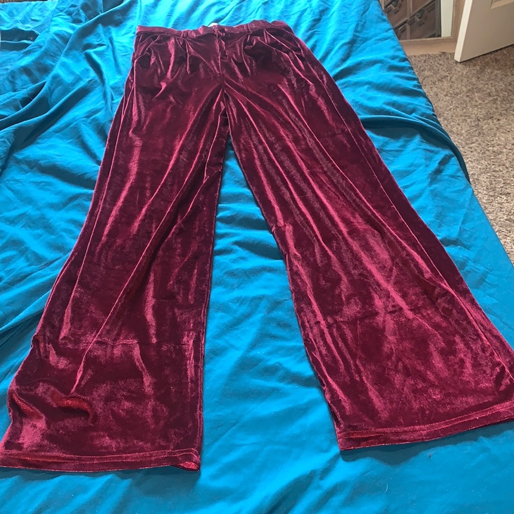 Wine Velvet Trousers